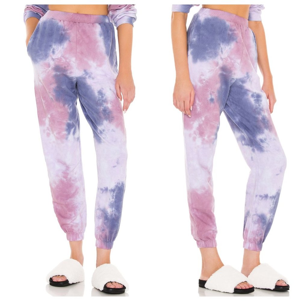 NWT Revolve Lovers + Friends Bradley Purple & Pink Tie Dye Jogger Pants